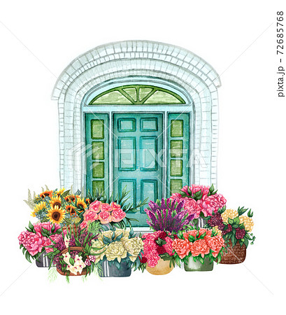 イタリア 旅行 風景 花のイラスト素材 イタリア 旅行 風景 花のイラスト素材