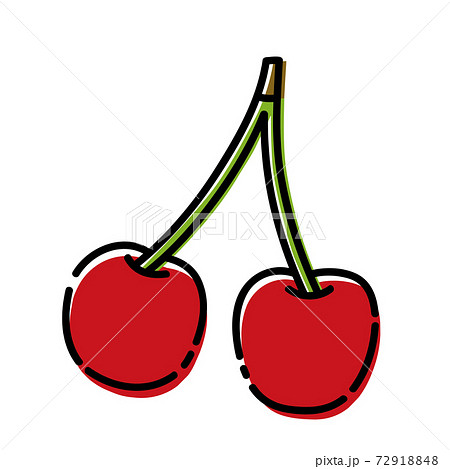 さくらんぼ チェリー のイラスト素材集 ピクスタ