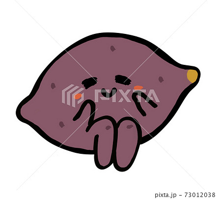 サツマイモ 芋 キャラクター 紫芋の写真素材