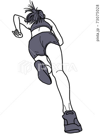 陸上競技 走る 女性 ベクターのイラスト素材