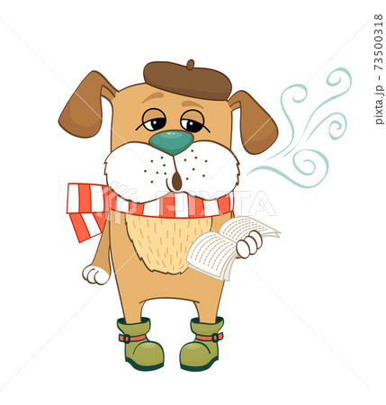 犬 アイコン 悲しい イラストの写真素材