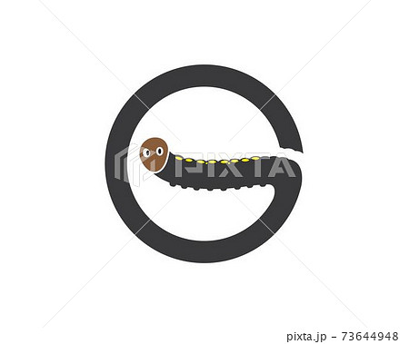 イモムシ 虫 緑色 かわいいのイラスト素材 Pixta