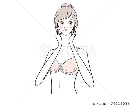 Young Romantic Woman Naked Breast Beauty Feminine Design, Nude