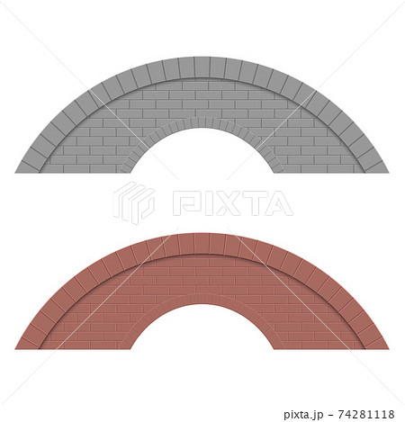 レンガ製のアーチ橋のイラスト素材