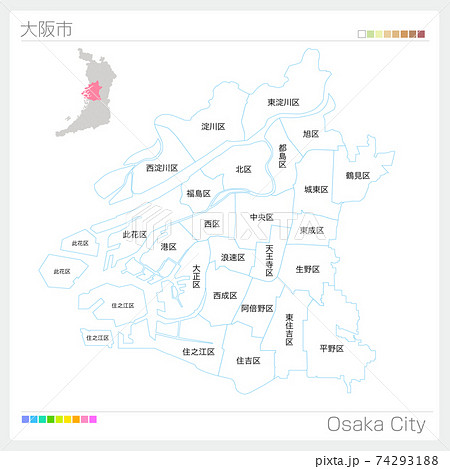 大阪府地図のイラスト素材