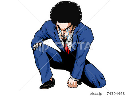 ロン毛 男のイラスト素材