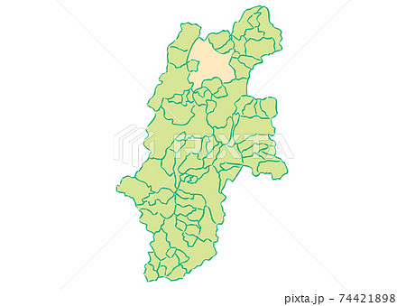 長野県地図 イラスト 長野市 地図のイラスト素材