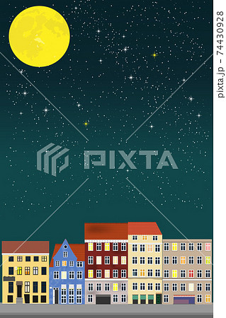 クレーター 満月のイラスト素材