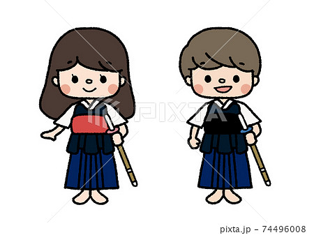 剣道 女性 女 剣道袴の写真素材