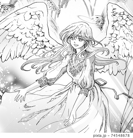 天使 エンジェル イラスト メルヘンの写真素材