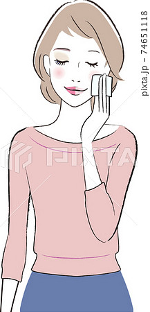 メイクシート 顔 女性 人物のイラスト素材
