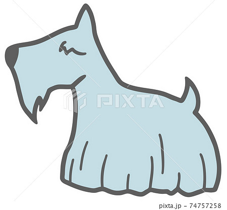 犬 動物 イラスト 横向きの写真素材