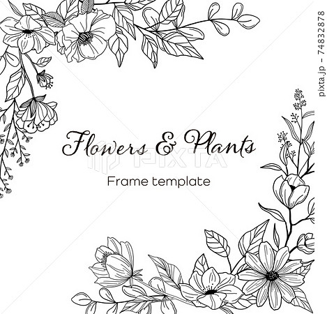 花束 ブーケ フラワーアレンジメント 線画のイラスト素材 花束 ブーケ フラワーアレンジメント 線画のイラスト素材