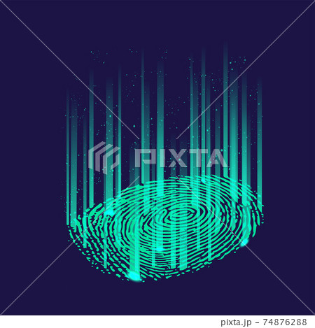 フィンガープリント法のイラスト素材