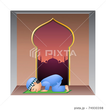 ベクトル イスラム教の礼拝所 祈り ムスリムのイラスト素材 ベクトル イスラム教の礼拝所 祈り ムスリムのイラスト素材