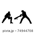 かっこいい少林寺拳法のシルエットのイラスト素材