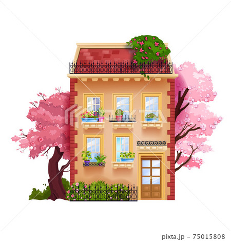 レンガ屋根 ヨーロッパのイラスト素材