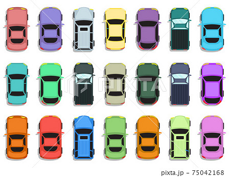 車 自動車 ハッチバック 平面図のイラスト素材