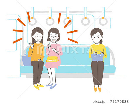 おしゃべり禁止のイラスト素材 Pixta