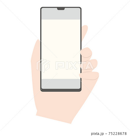 スマートフォンを持つ左手のイラストのイラスト素材