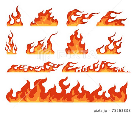 火炎 フレーム 炎 枠のイラスト素材