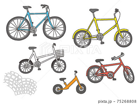 かわいい イラスト シンプル 自転車のイラスト素材