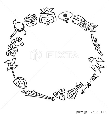 白黒 熊 イラスト モノクロの写真素材