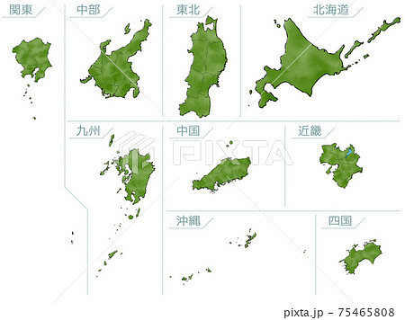 北陸地方 日本列島 日本地図 日本のイラスト素材