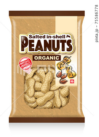 落花生の袋のイラストのイラスト素材