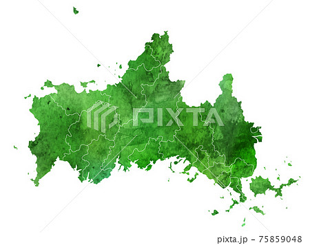 山口県地図のイラスト素材