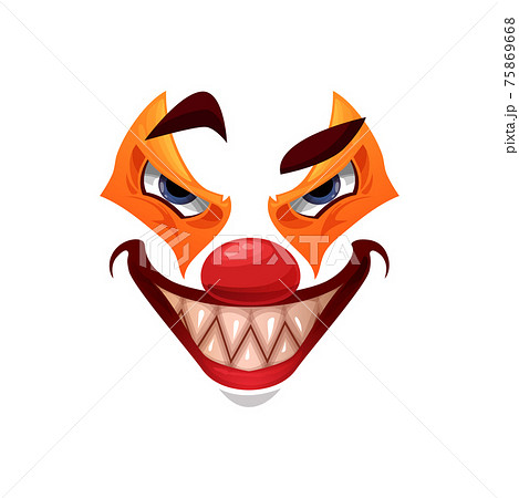 ピエロ 顔 面 面子のイラスト素材