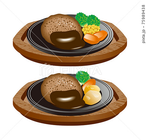 ハンバーグステーキのイラスト素材