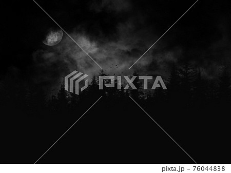 空 雲 白黒 風景のイラスト素材