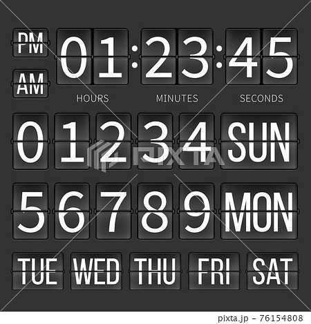 数字 フォント 時計の写真素材