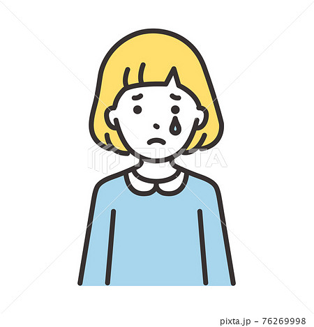 泣く 悲しい 女の子 子供のイラスト素材