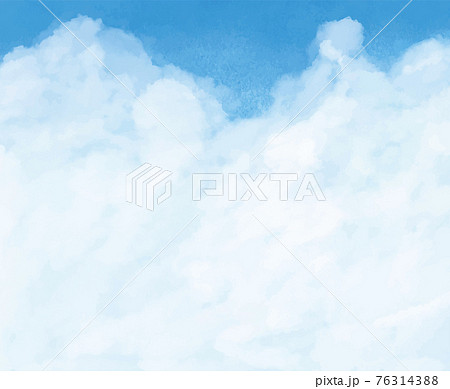背景素材 雲 入道雲 線画のイラスト素材