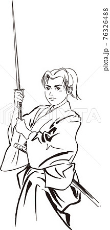 幕末 武士 刀 侍のイラスト素材