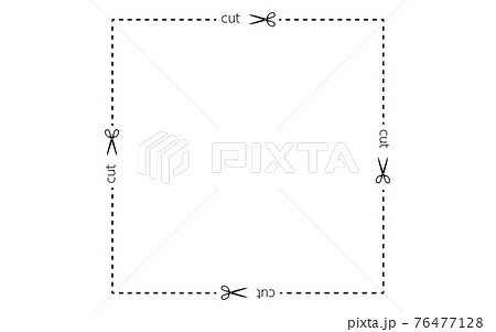 切り取り線の写真素材