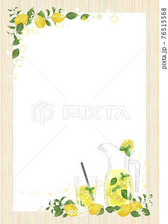 フレーム縦 フレーム イラスト 夏の花のイラスト素材