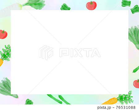 野菜 フレーム 枠 食材のイラスト素材