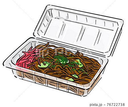 屋台焼きそばのイラスト素材