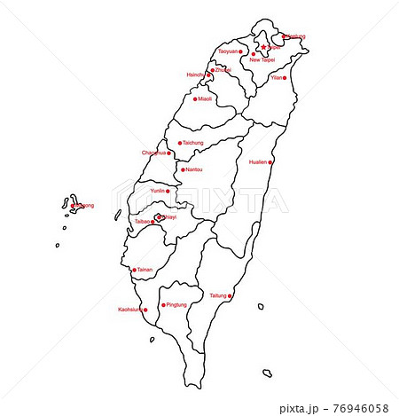 台湾 地図のイラスト素材