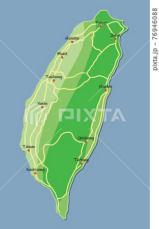 台湾 地図のイラスト素材