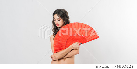 Naked beautiful woman in panties with - Stock Photo [95571252] - PIXTA