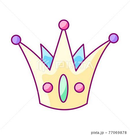 Illustration Of Crown Colorful Cute Cartoon Icon のイラスト素材