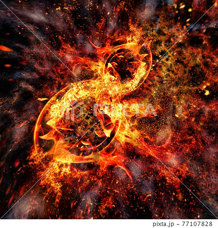 火の玉 色の写真素材