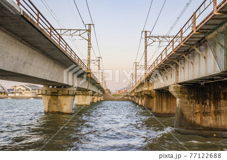 瀬田川鉄橋の写真素材 瀬田川鉄橋の写真素材