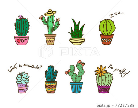 メキシコ シンボル 象徴 サボテンのイラスト素材