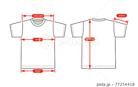 Short-sleeved baseball shirt / T-shirt template - Stock Illustration  [70016355] - PIXTA