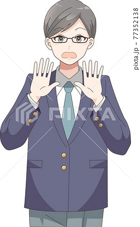 びっくりアニメ風の写真素材